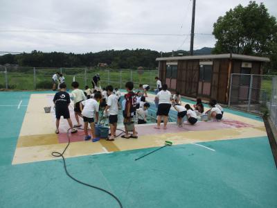 ５年生プール掃除